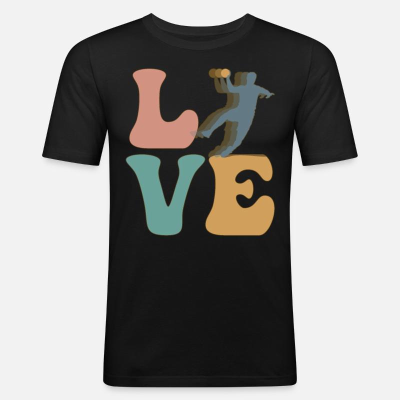Handball-Trainer - Männer Slim Fit T-Shirt - Schwarz