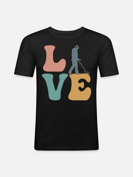 Metalldetektion Metalldetektor - Männer Slim Fit T-Shirt - Schwarz