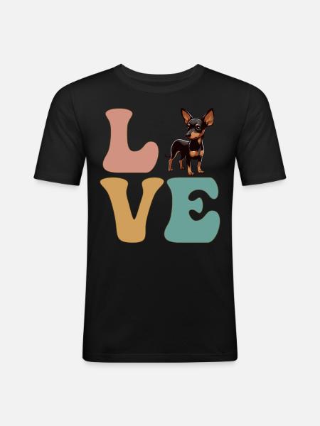 Miniature Pinscher Dog Lover - Men's Slim Fit T-Shirt - black