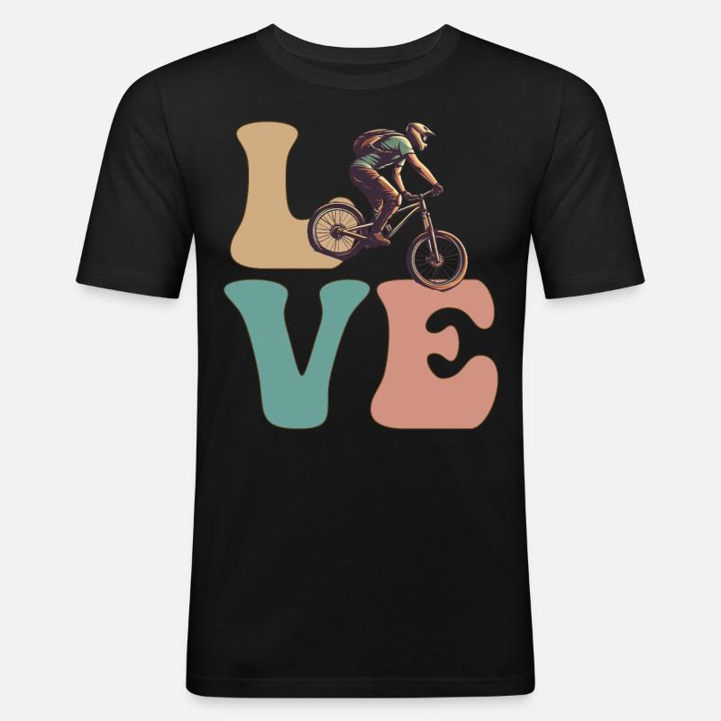 Mountain Biking MTB Biker - Men's Slim Fit T-Shirt - black