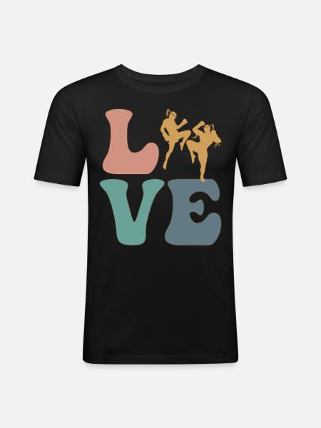 Muay Thai Boxing Martial Arts - Men's Slim Fit T-Shirt - black