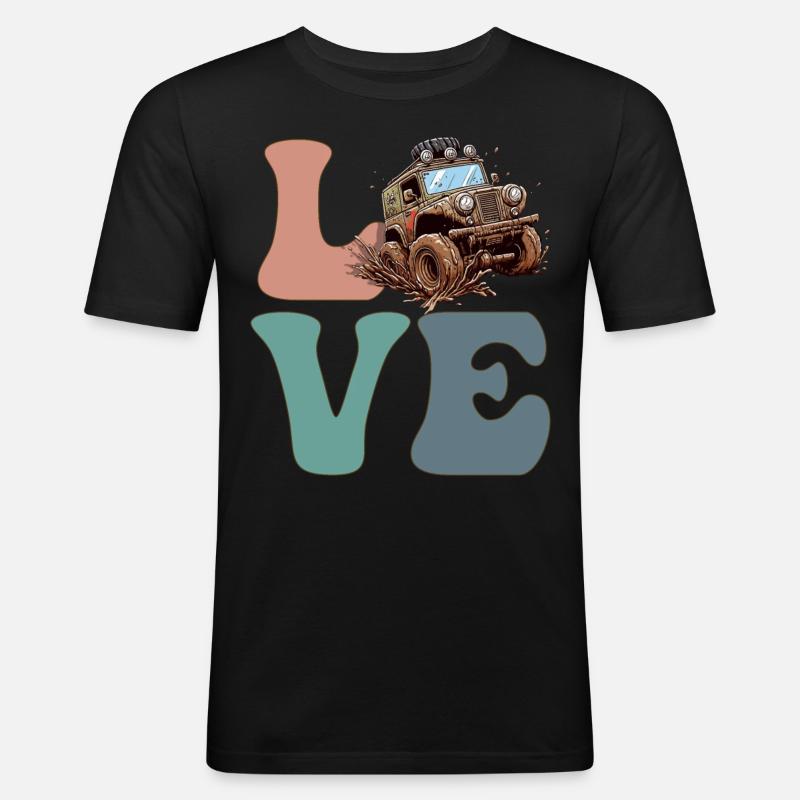 Mud Bogging Mudding Mud Racing - Männer Slim Fit T-Shirt - Schwarz