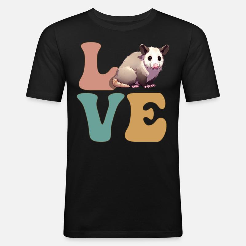 Opossum Opossum - Männer Slim Fit T-Shirt - Schwarz