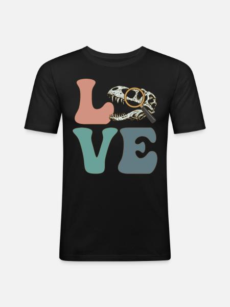 Paleontologist Paleontology Fossil Dinosaur - Men's Slim Fit T-Shirt - black