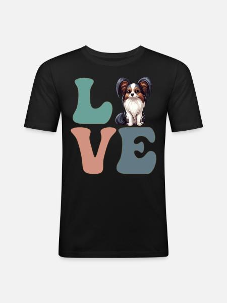 Papillon Dog Lover - Men's Slim Fit T-Shirt - black