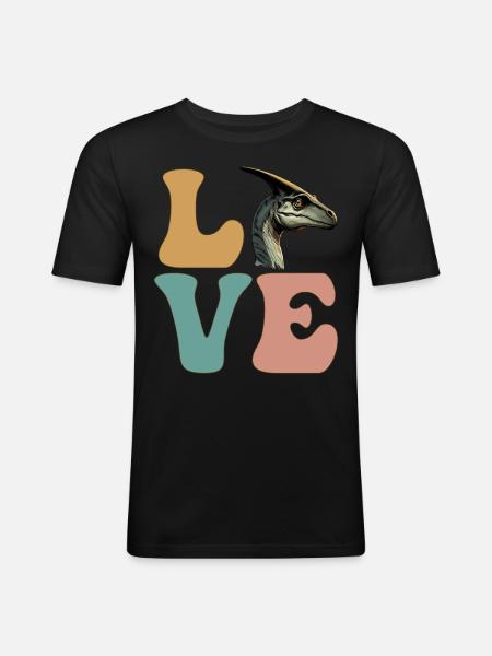 Parasaurolophus Dinosaurs - Men's Slim Fit T-Shirt - black