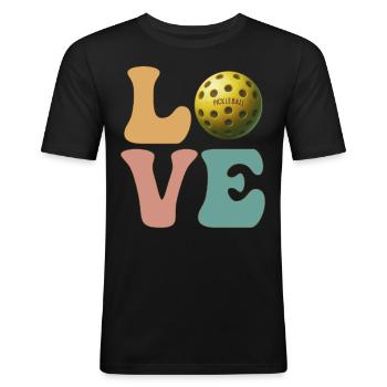 Pickleball Player Coach Team Coach - Men's Slim Fit T-Shirt - black - Front - Nik (191cm)