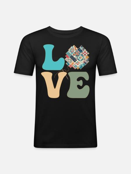 Quilting Quilter Sewing Knitting - Men's Slim Fit T-Shirt - black