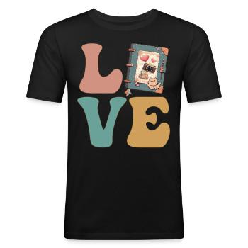 Scrapbooking Scrapbook Artisanat - T-shirt près du corps Homme - noir - Devant - Nik (191cm)