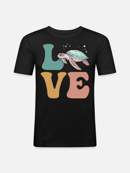 Sea Turtle Ocean - Men's Slim Fit T-Shirt - black