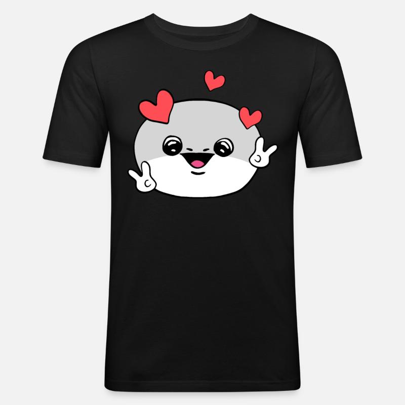 Sacabambaspis Gesicht Fisch Meme Friedenszeichen - Männer Slim Fit T-Shirt - Schwarz