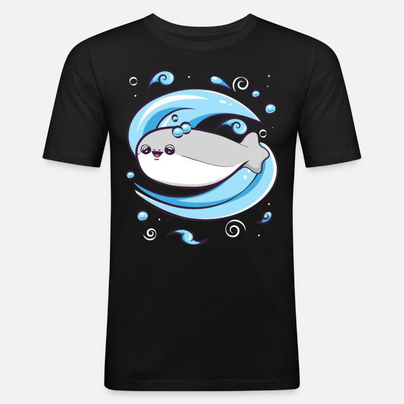 Sacabambaspis Poisson Meme Eau - T-shirt près du corps Homme - noir