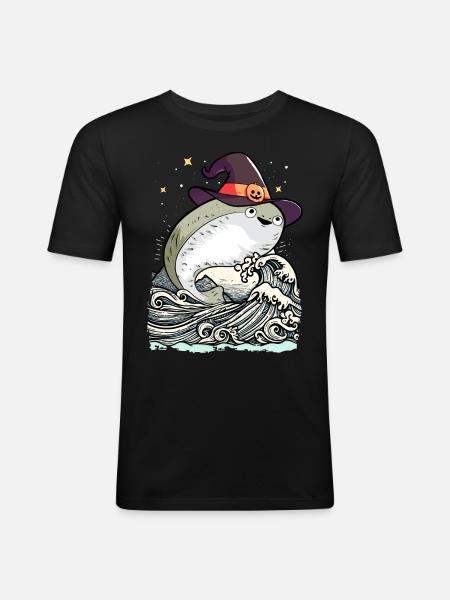 Sacabambaspis Fish Meme noita Halloween - Miesten tyköistuva t-paita - musta