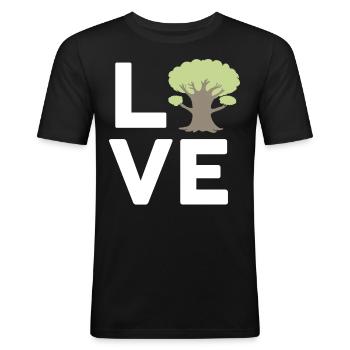Tree Hugger Nature Environmentalist - Men's Slim Fit T-Shirt - black - Front - Nik (191cm)