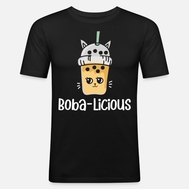 Bubble tea milk tea - Men's Slim Fit T-Shirt - black