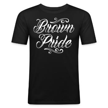 Hispanique Latino-américain Chicano Mexicain - T-shirt près du corps Homme - noir - Devant - Nik (191cm)