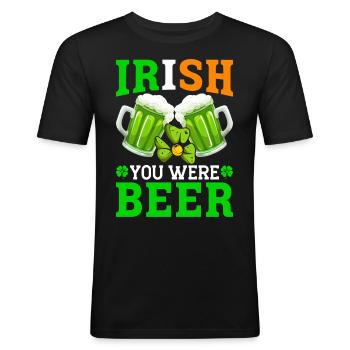 Funny Irish St. Patrick's Day - Men's Slim Fit T-Shirt - black - Front - Nik (191cm)
