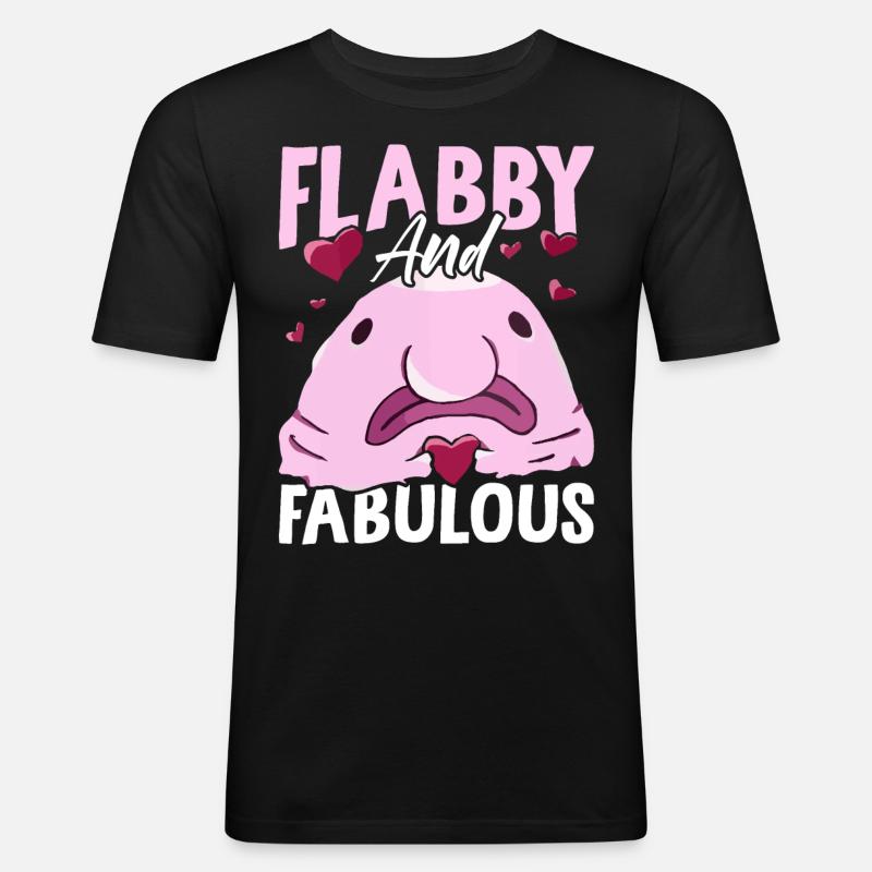 Lustiger Blobfisch Meerestier - Männer Slim Fit T-Shirt - Schwarz