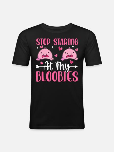 Funny Blobfish Sea Creature - Men's Slim Fit T-Shirt - black