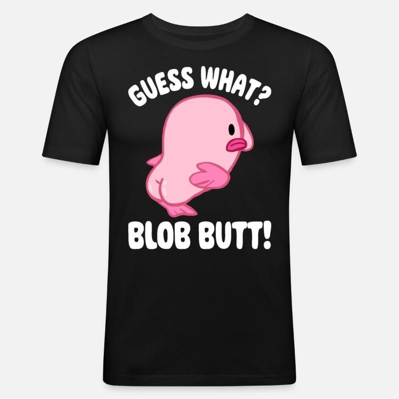 Lustiger Blobfisch Meerestier - Männer Slim Fit T-Shirt - Schwarz