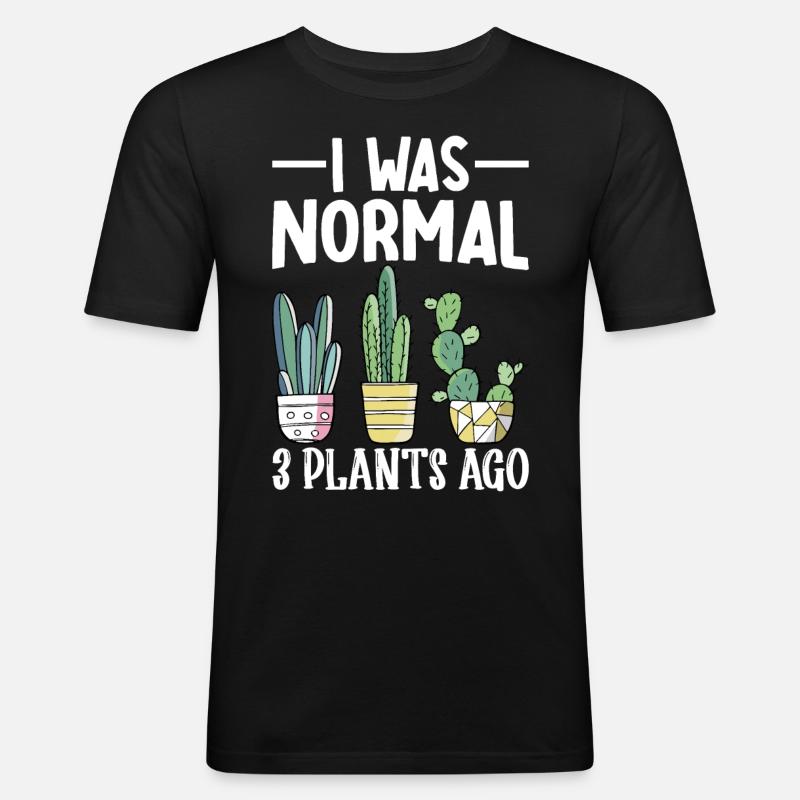 Funny Succulent Cactus - Men's Slim Fit T-Shirt - black