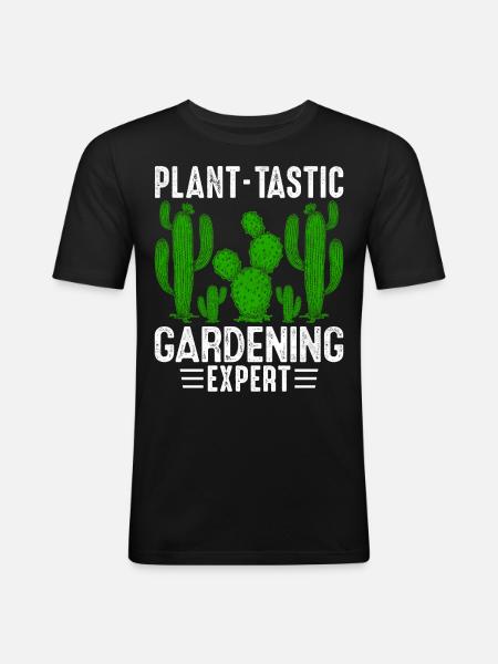 Funny Succulent Cactus - Men's Slim Fit T-Shirt - black