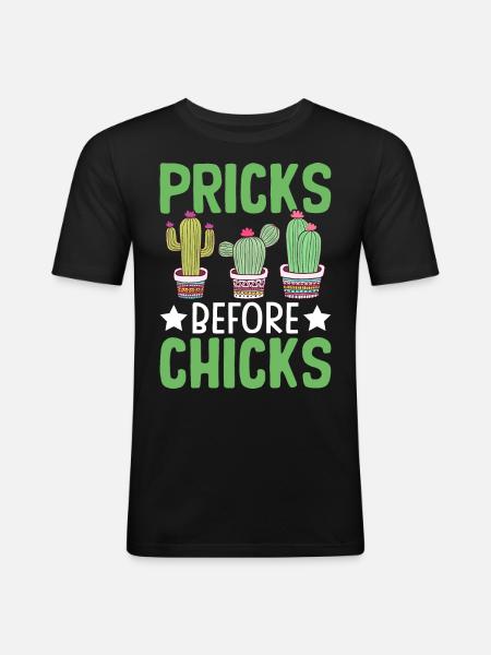 Funny Succulent Cactus - Men's Slim Fit T-Shirt - black