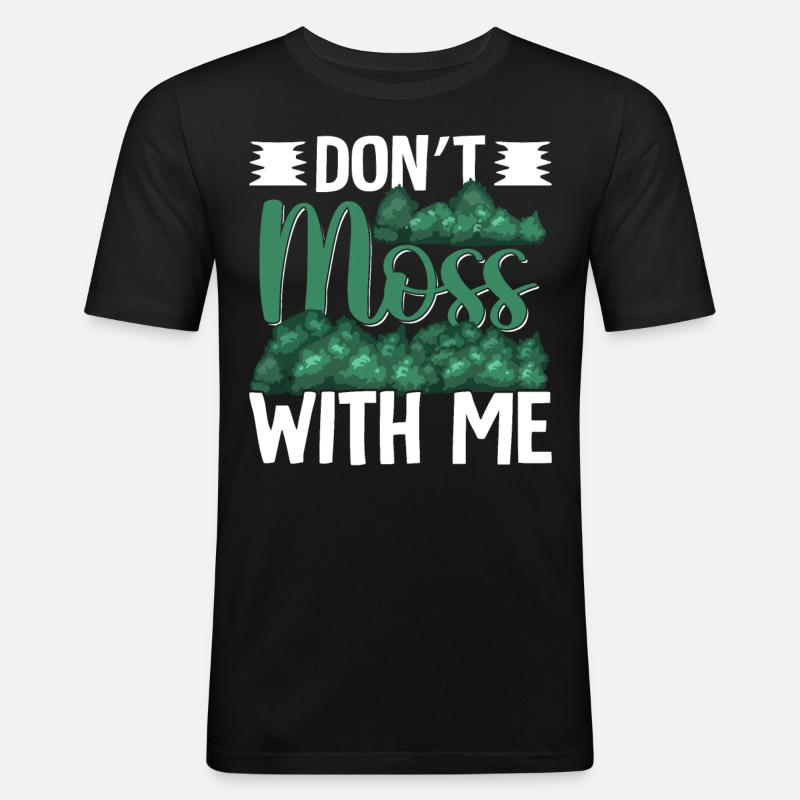 Lustige Moosgärtnerei - Männer Slim Fit T-Shirt - Schwarz