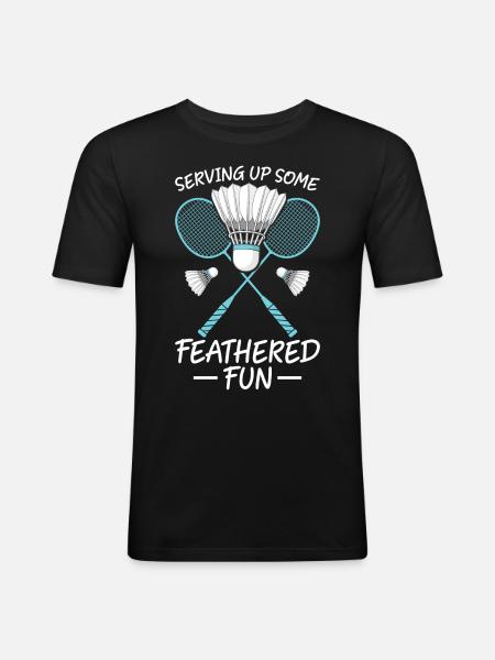 Badminton Players Badminton - Men's Slim Fit T-Shirt - black