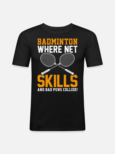 Badminton Players - Men's Slim Fit T-Shirt - black