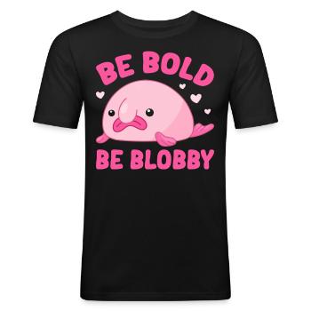Lustiger Blobfisch Meerestier - Männer Slim Fit T-Shirt - Schwarz - Vorne - Nik (191cm)
