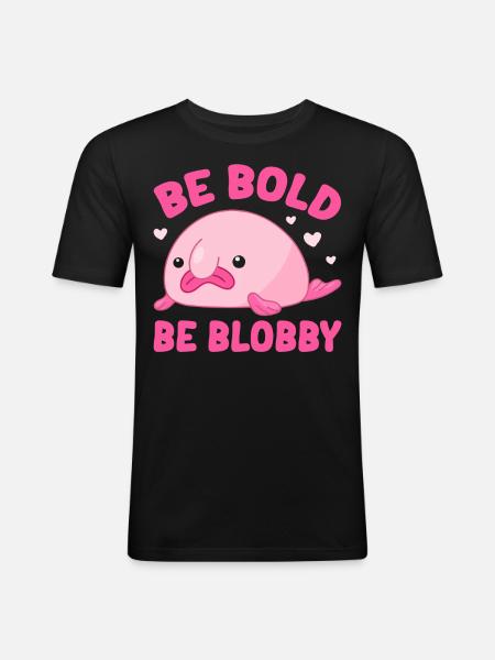 Funny Blobfish Sea Creature - Men's Slim Fit T-Shirt - black