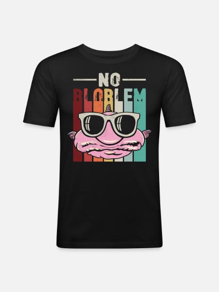 Lustiger Blobfisch Meerestier - Männer Slim Fit T-Shirt - Schwarz