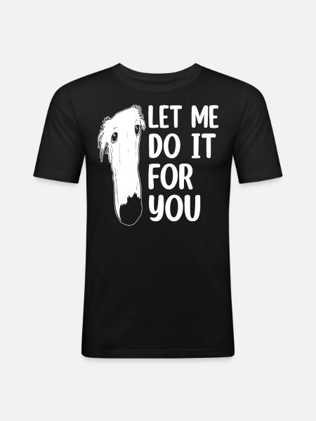Borzoi Dog Meme - Men's Slim Fit T-Shirt - black