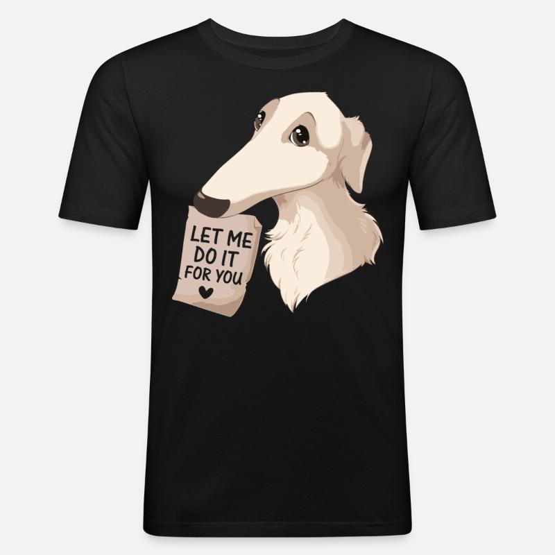 Barsoi Hund Meme - Männer Slim Fit T-Shirt - Schwarz