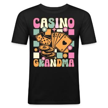 Groovy Slot Machine Casino Liebhaber Glücksspiel - Männer Slim Fit T-Shirt - Schwarz - Vorne - Nik (191cm)