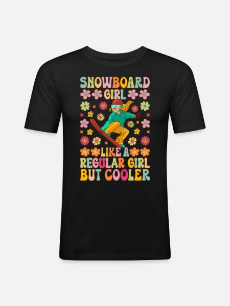 Snowboarding Girl - Men's Slim Fit T-Shirt - black