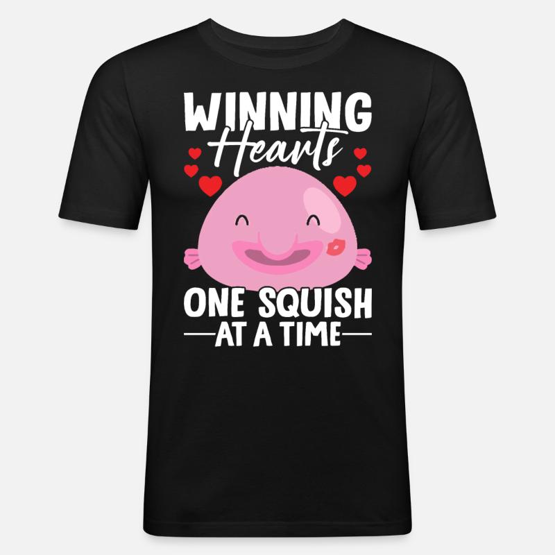 Lustiger Blobfisch Meerestier - Männer Slim Fit T-Shirt - Schwarz