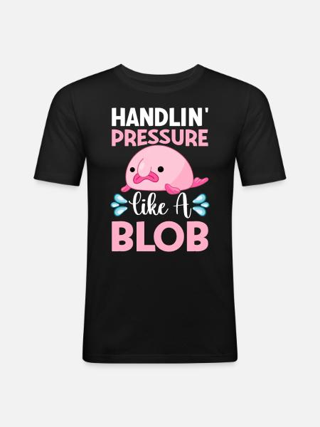 Funny Blobfish Sea Creature - Men's Slim Fit T-Shirt - black