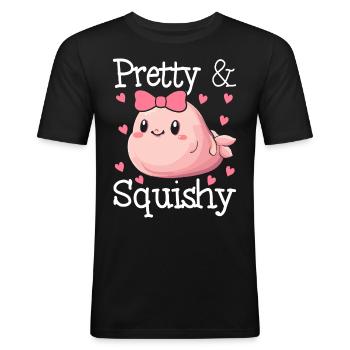 Lustiger Blobfisch Meerestier - Männer Slim Fit T-Shirt - Schwarz - Vorne - Nik (191cm)