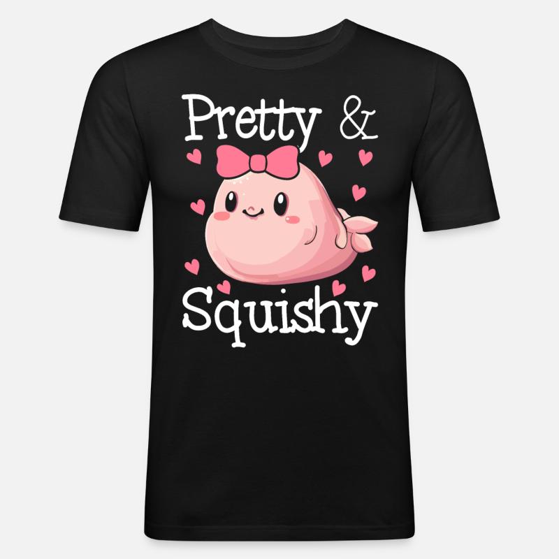 Lustiger Blobfisch Meerestier - Männer Slim Fit T-Shirt - Schwarz