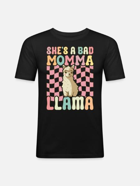 Mama Llama - Men's Slim Fit T-Shirt - black