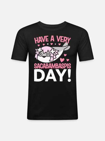 Funny Fish Meme - Men's Slim Fit T-Shirt - black
