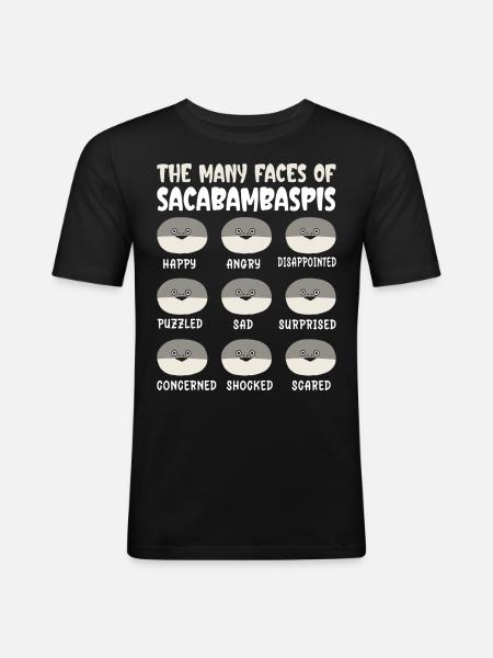 Funny Fish Meme - Men's Slim Fit T-Shirt - black