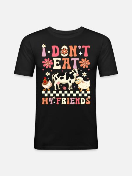 Groovy Vegan Plant-Based Diet Veganism - Men's Slim Fit T-Shirt - black