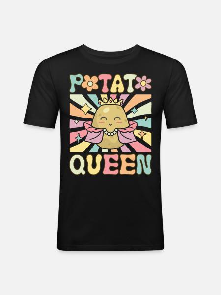 Groovy Female Potato Lover - Men's Slim Fit T-Shirt - black