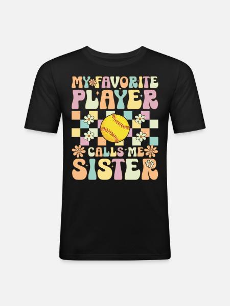 Softball Sister - Men's Slim Fit T-Shirt - black