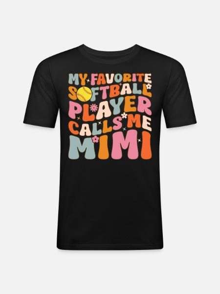 Softball Granny - Men's Slim Fit T-Shirt - black