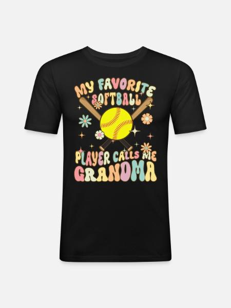 Softball Granny - Men's Slim Fit T-Shirt - black