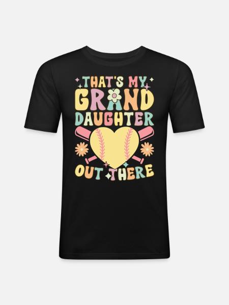 Groovy Softball Player - Men's Slim Fit T-Shirt - black